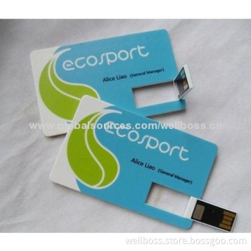 Promotional Custom Credit Card-shaped USB 2.0 Flash Drive with Free Sample, for Gift